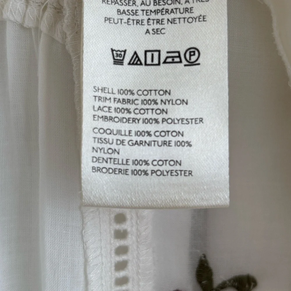 NWT Free People Danielle Embroidered Top, XS - Picture 8 of 8